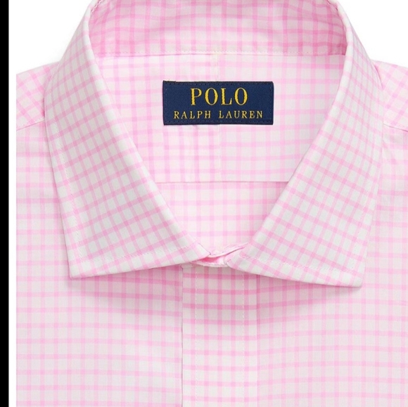 Polo Ralph Lauren Classic Fit Spread Collar Checked Poplin Dress Shirt - Picture 2 of 13